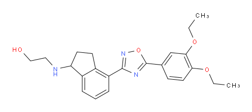 2-[[4-[5-(3,4-Diethoxyphenyl)-1,2,4-oxadiazol-3-yl]-2,3-dihydro-1H-inden-1-yl]amino]ethanol (ACI)