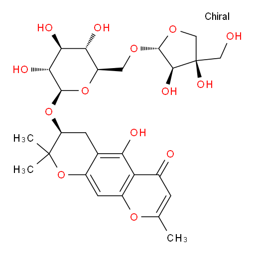 (7S)-7-[(6-O-D-Apio-β-D-furanosyl-β-D-glucopyranosyl)oxy]-7,8-dihydro-5-hydroxy-2,8,8-trimethyl-4H,6H-benzo[1,2-b:5,4-b′]dipyran-4-one (ACI)