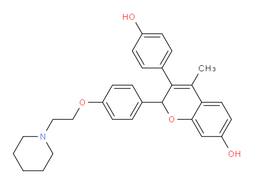 3-(4-Hydroxyphenyl)-4-methyl-2-[4-[2-(1-piperidinyl)ethoxy]phenyl]-2H-1-benzopyran-7-ol (ACI)
