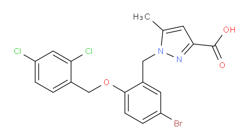 1-[[5-Bromo-2-[(2,4-dichlorophenyl)methoxy]phenyl]methyl]-5-methyl-1H-pyrazole-3-carboxylic acid (ACI)