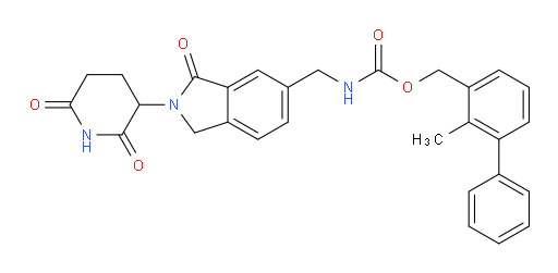 Carbamic acid, N-[[2-(2,6-dioxo-3-piperidinyl)-2,3-dihydro-3-oxo-1H-isoindol-5-yl]methyl]-, (2-methyl[1,1′-biphenyl]-3-yl)methyl ester (ACI)