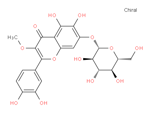 2-(3,4-Dihydroxyphenyl)-7-(β-D-glucopyranosyloxy)-5,6-dihydroxy-3-methoxy-4H-1-benzopyran-4-one (ACI)