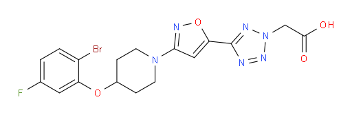 5-[3-[4-(2-Bromo-5-fluorophenoxy)-1-piperidinyl]-5-isoxazolyl]-2H-tetrazole-2-acetic acid (ACI)