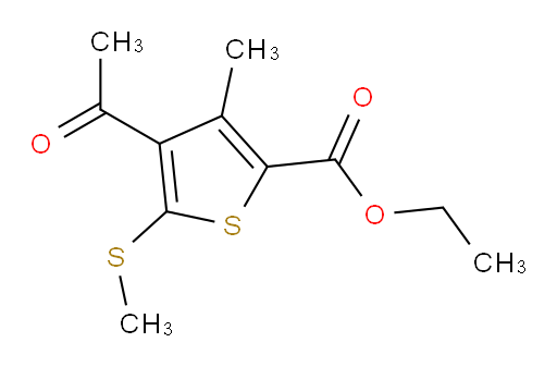 Ethyl 4-acetyl-3-methyl-5-(methylthio)-2-thiophenecarboxylate (ACI)