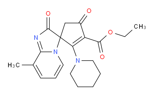Ethyl 8′-methyl-2′,4-dioxo-2-(1-piperidinyl)spiro[2-cyclopentene-1,3′(2′H)-imidazo[1,2-a]pyridine]-3-carboxylate (ACI)