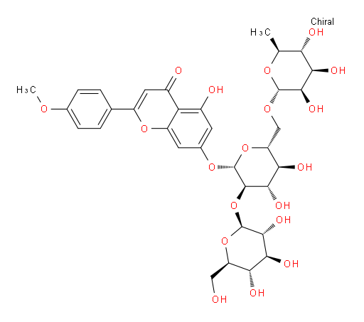 Acacetin 7-O-(6′′-O-α-L-rhamnopyranosyl-β-sophoroside)