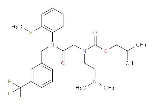 2-Methylpropyl N-[2-(dimethylamino)ethyl]-N-[2-[[2-(methylthio)phenyl][[3-(trifluoromethyl)phenyl]methyl]amino]-2-oxoethyl]carbamate (ACI)
