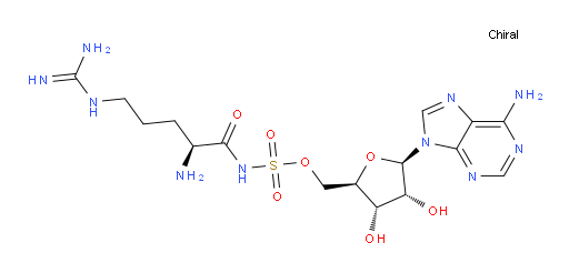 Adenosine, 5′-[[(2S)-2-amino-5-[(aminoiminomethyl)amino]-1-oxopentyl]sulfamate] (9CI)