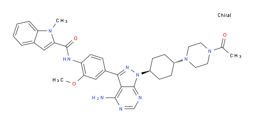 N-[4-[1-[trans-4-(4-Acetyl-1-piperazinyl)cyclohexyl]-4-amino-1H-pyrazolo[3,4-d]pyrimidin-3-yl]-2-methoxyphenyl]-1-methyl-1H-indole-2-carboxamide (ACI)