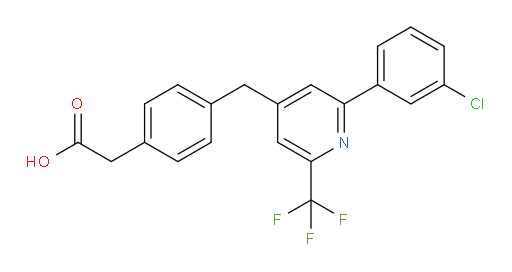 2-(4-((2-(3-chlorophenyl)-6-(trifluoromethyl)pyridin-4-yl)methyl)phenyl)acetic acid