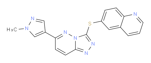 6-((6-(1-methyl-1H-pyrazol-4-yl)-[1,2,4]triazolo[4,3-b]pyridazin-3-yl)thio)quinoline