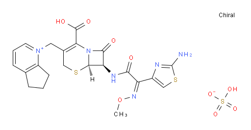 1-(((6R,7R)-7-((Z)-2-(2-aminothiazol-4-yl)-2-(methoxyimino)acetamido)-2-carboxy-8-oxo-5-thia-1-azabicyclo[4.2.0]oct-2-en-3-yl)methyl)-6,7-dihydro-5H-cyclopenta[b]pyridin-1-ium hydrogensulfate